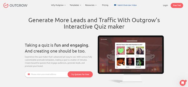 Tools to create a quiz online - Outgrow