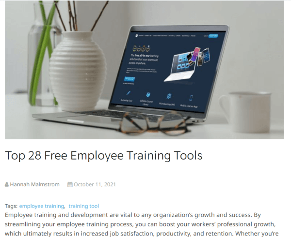 Best Employee Training Article - Top Free Employee Training Tools