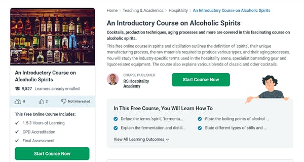 Free Bartending Training Courses - Alison An Introductory Course on Alcoholic Spirits