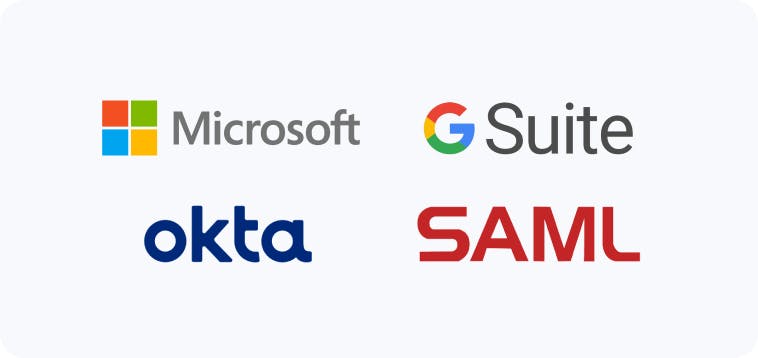 Microsoft, G Suite, Okta, SAML