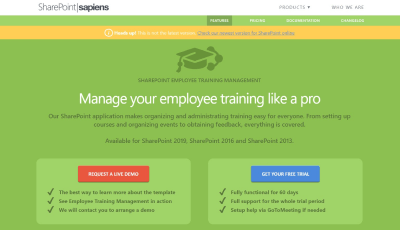 online learning platform - sharepoint