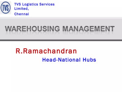 Free Warehouse Training Presentations for Powerpoint - Warehousing Management by R. Ramachandran