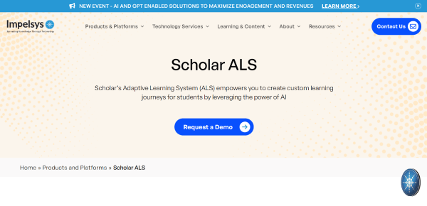 Adaptive Learning Platform - Impelsys Scholar ALS