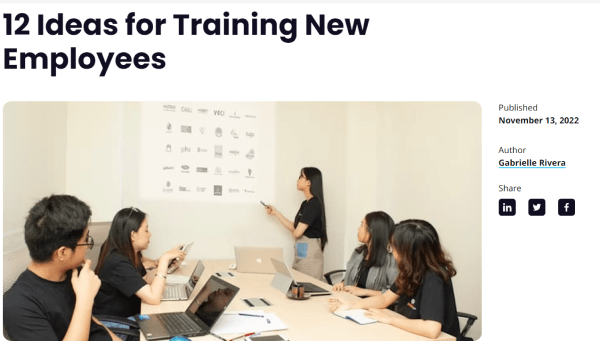 Best Employee Training Article - Ideas for Training New Employees
