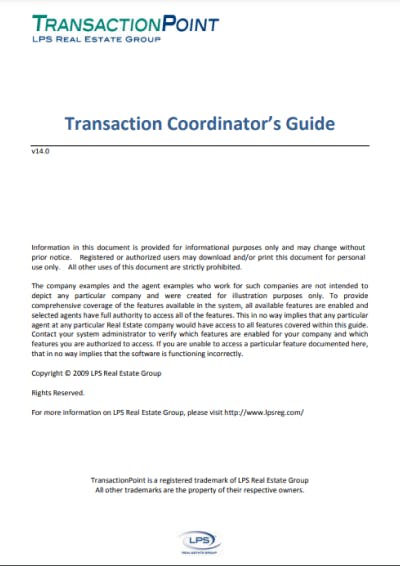 Transaction coordinator training manual - Transaction Coordinator’s Guide
