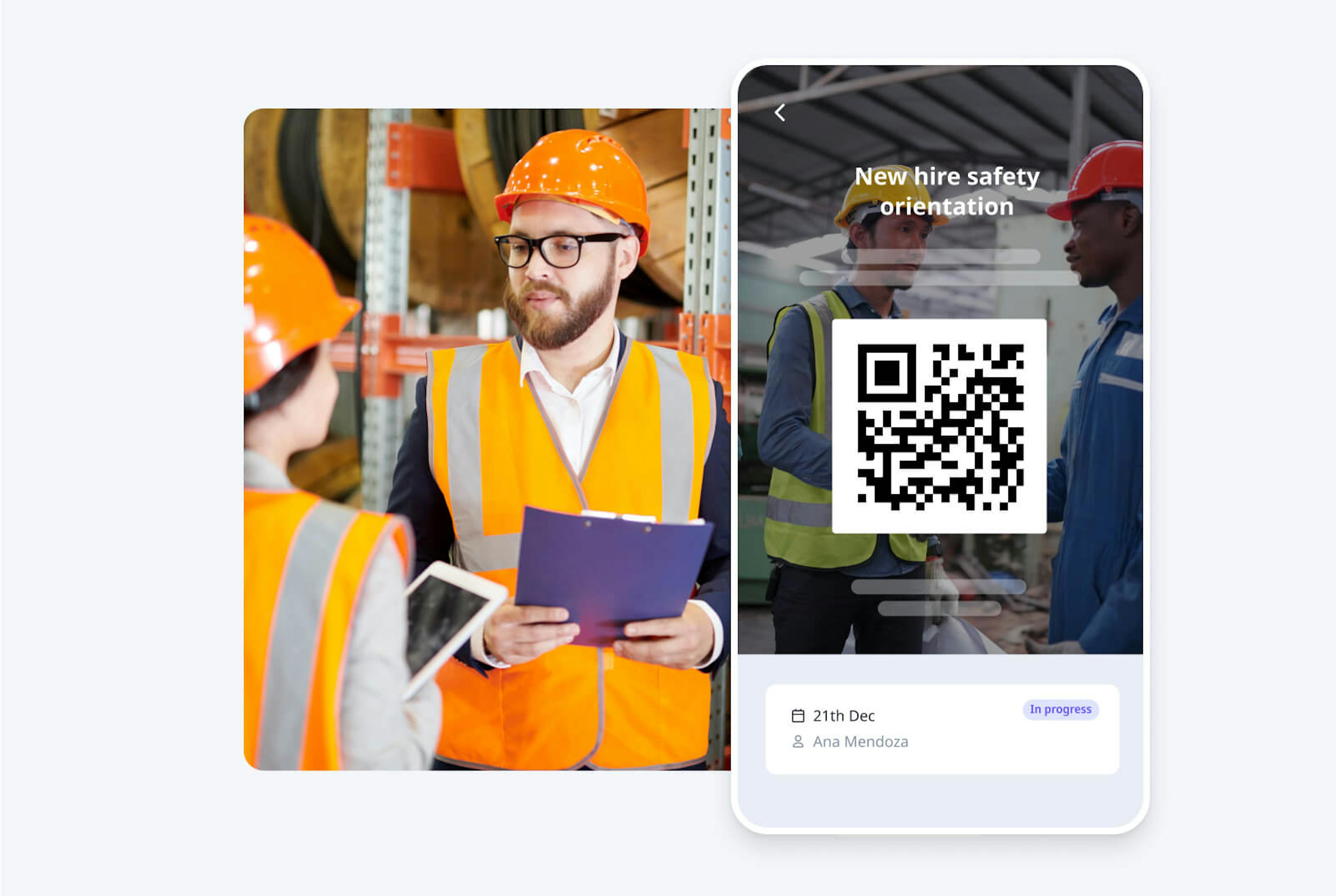 Scan your team member’s QR code to access a digital checklist.