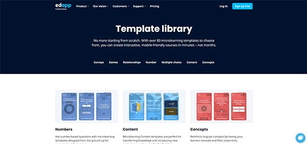 EdApp template library rapid authoring