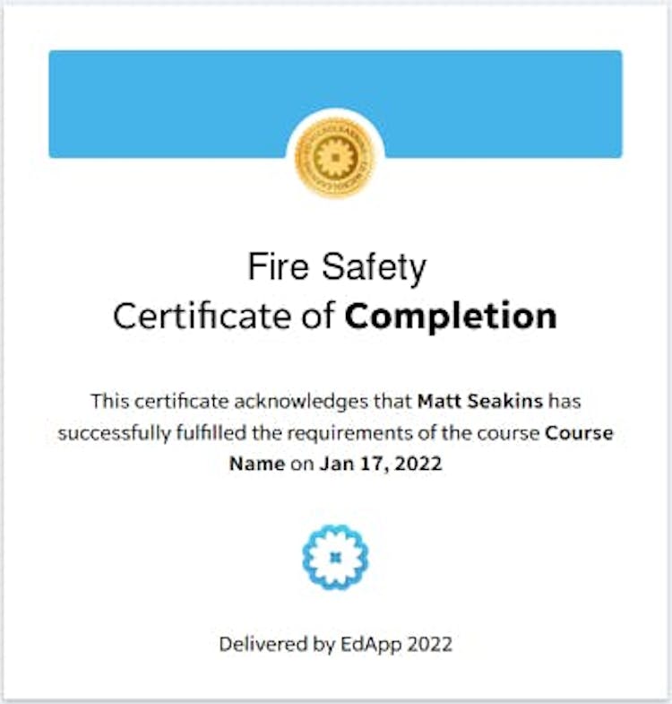 Fire Safety certificate