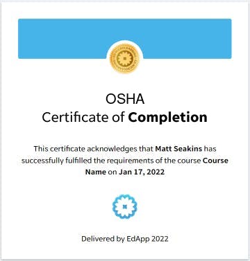 Free OSHA certificate template EdApp Microlearning EdApp Microlearning Free OSHA certificate template EdApp Microlearning EdApp Microlearning