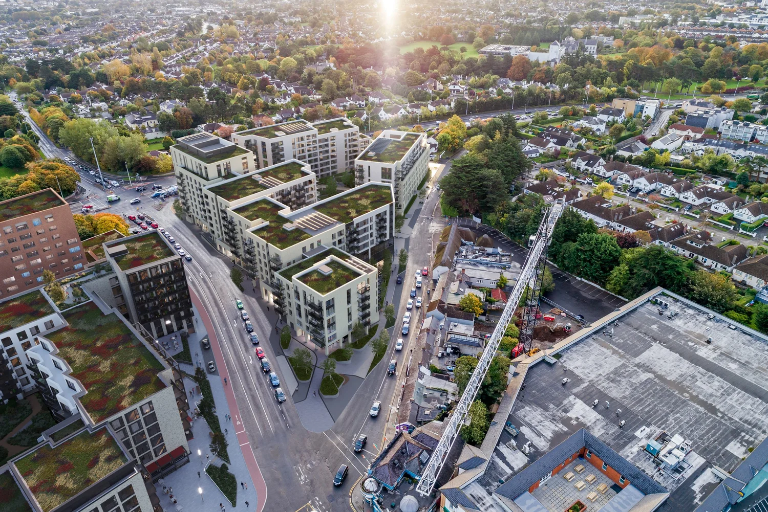 aerial image of residential development