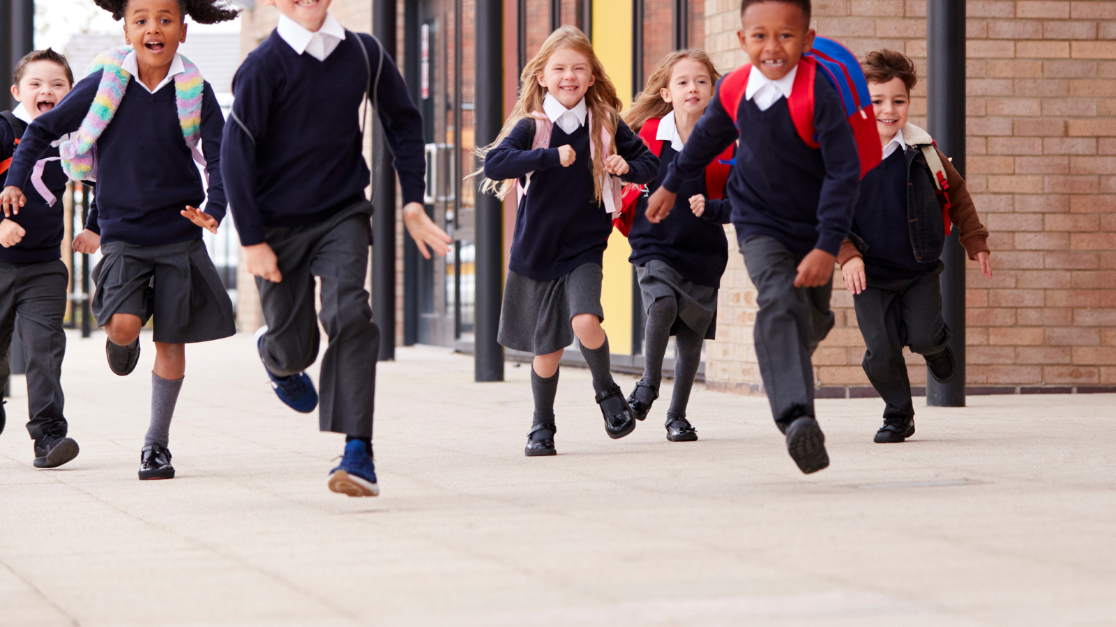 children playing at school