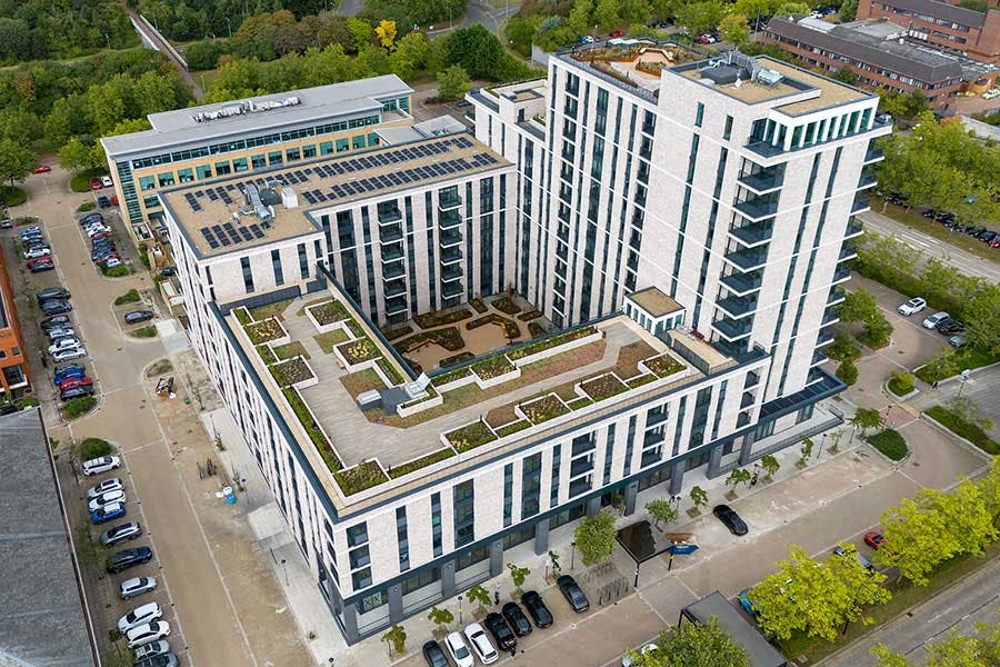 aerial image of a residential building