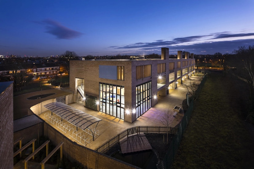 Aerial image of a school in the UK