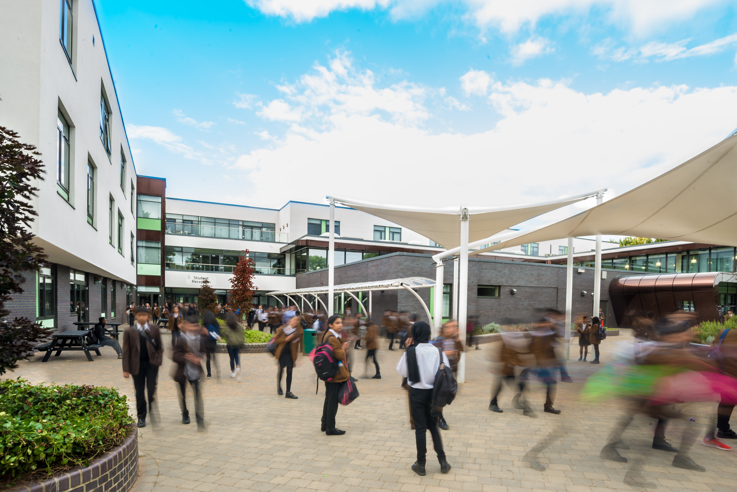 Image of students at new school