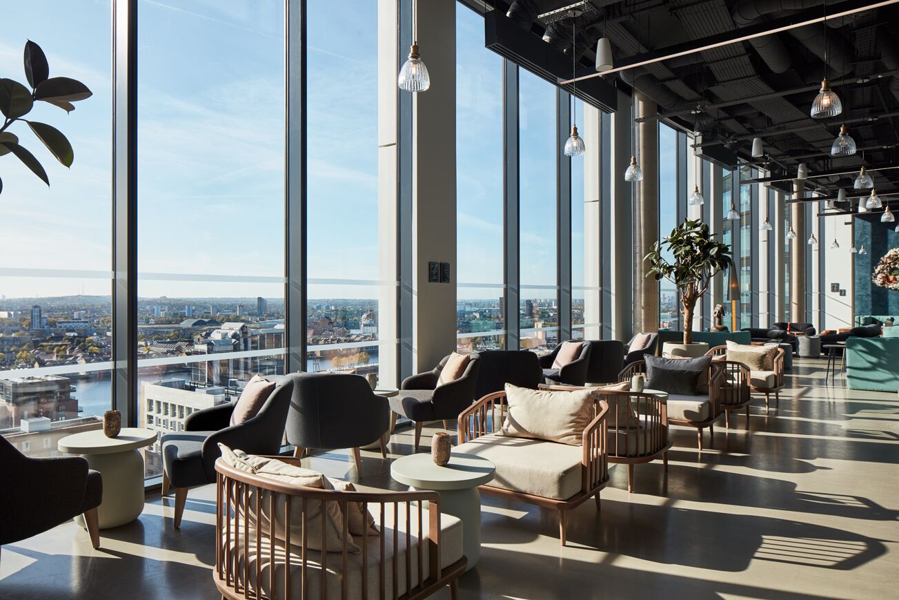 living area looking out onto water area