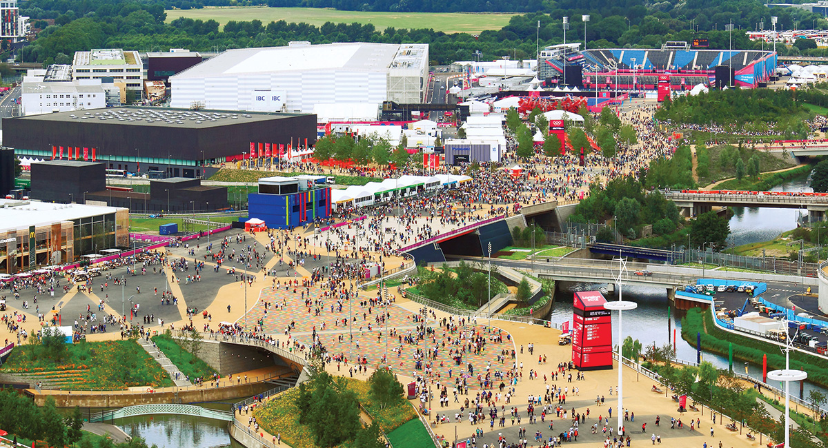 Aerial image of a sports event