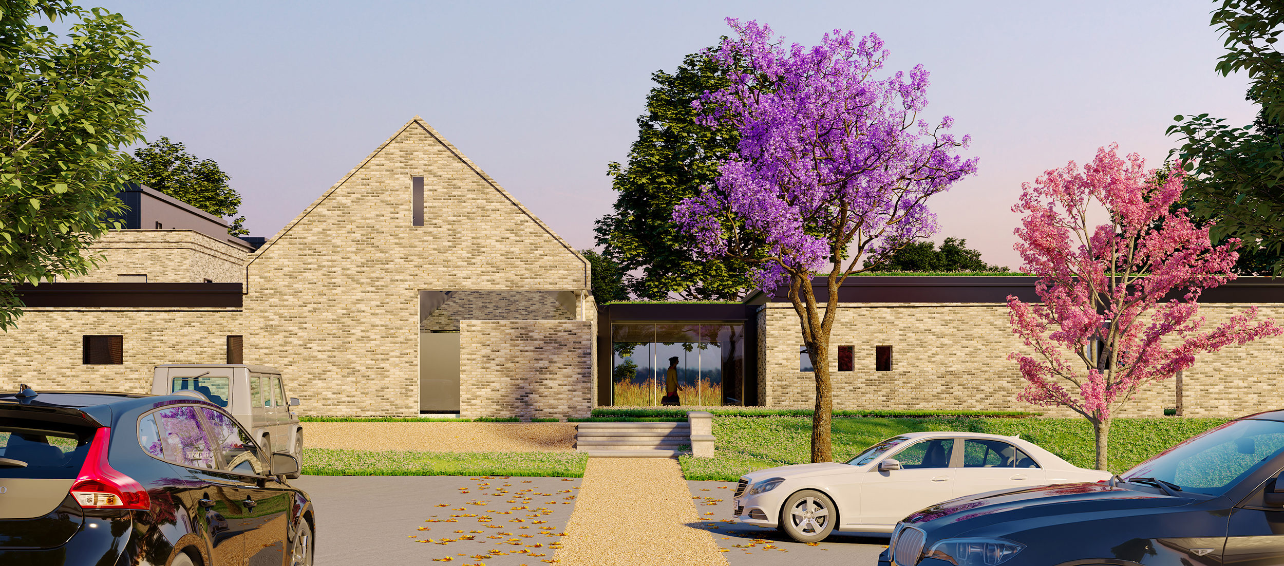 Digital drawing of a boutique hotel