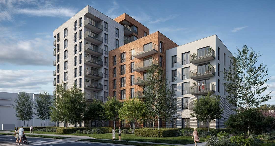 CGI of Passivhaus development, Niven Oaks