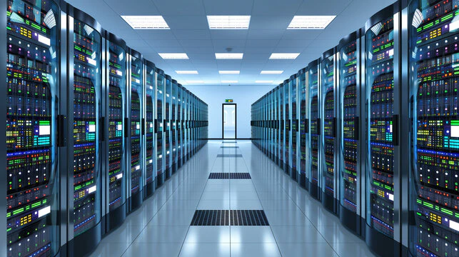 image of a communications cabinet in building