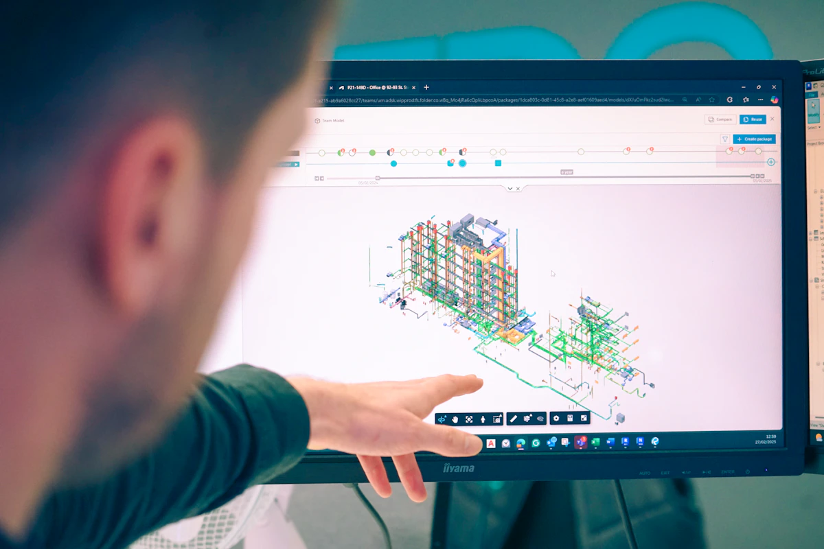 MEP engineer reviewing a drawing