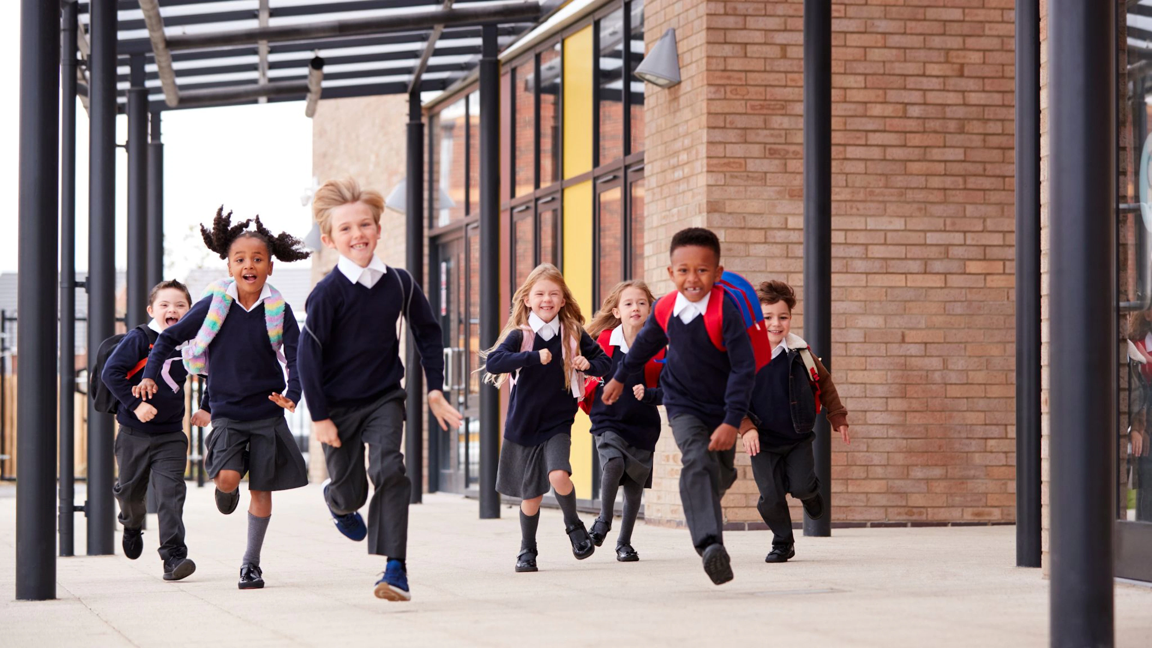 Image of students outside school
