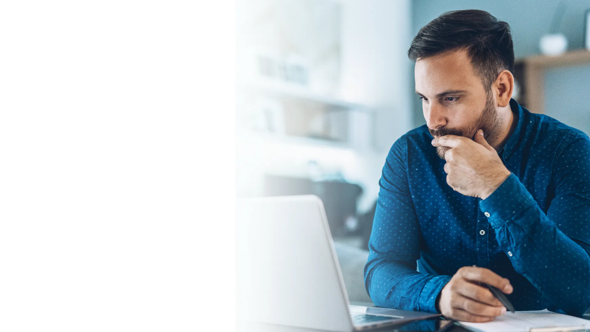 Man Thinking Laptop