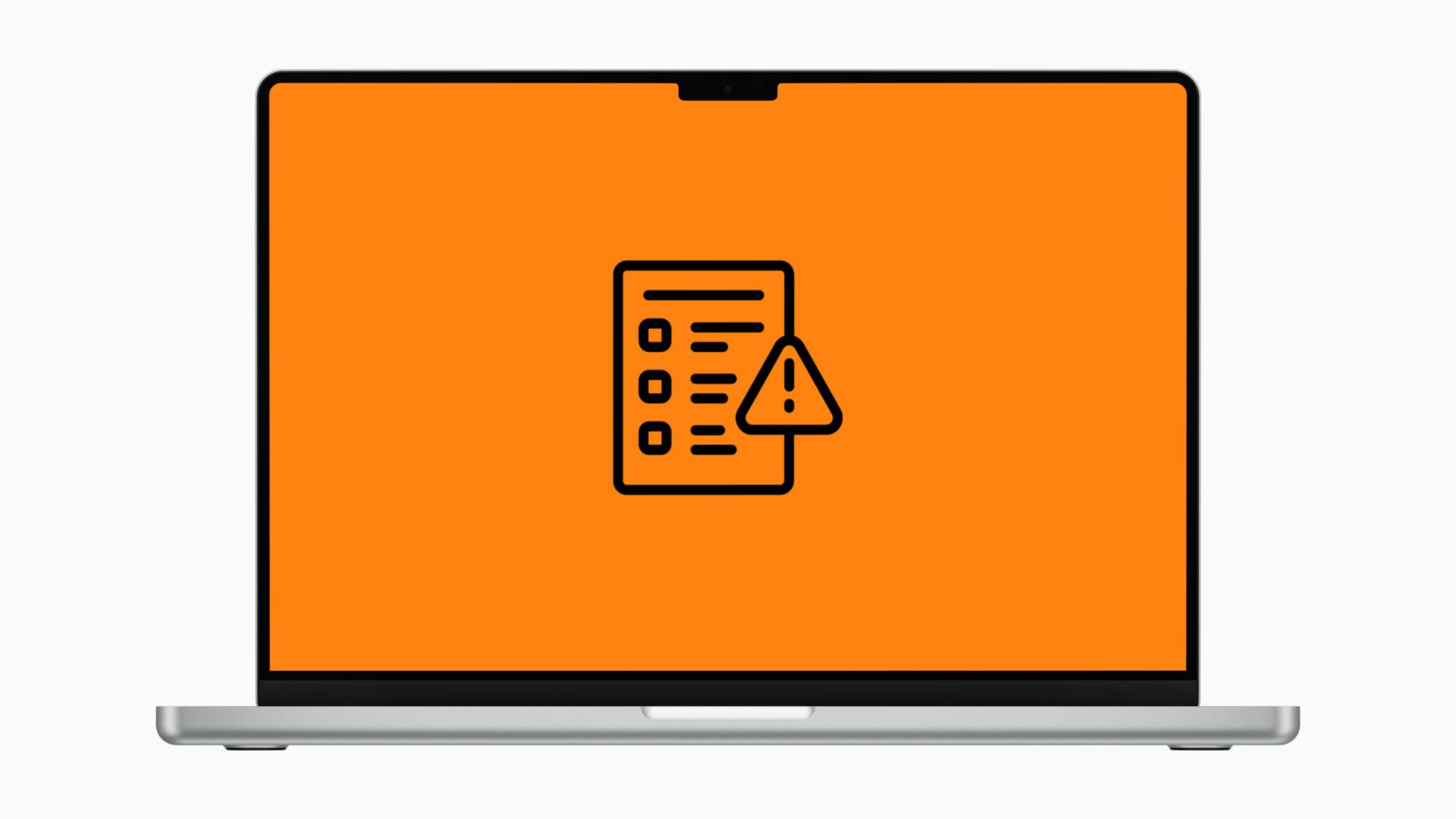 A laptop screen with an orange background and an icon in the middle. The guideline icon represents the importance of up-to-date certificates for data exchange.
