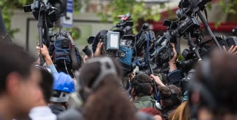 Crowd of journalists