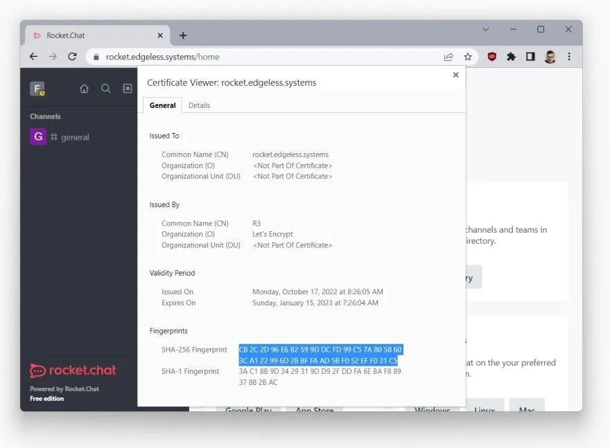encrypted Rocket.chat
