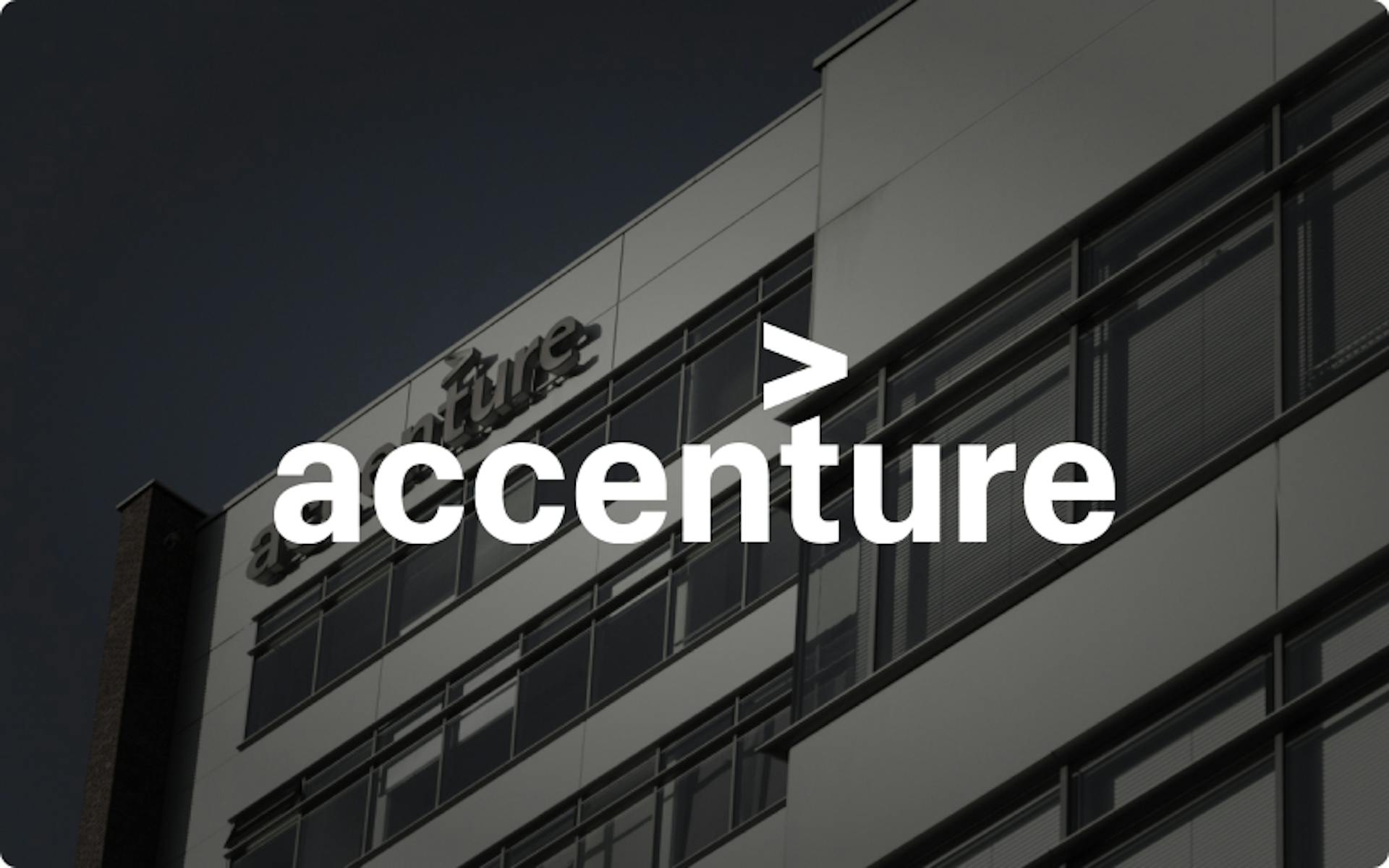 accenture logo and in the background the accenture offices