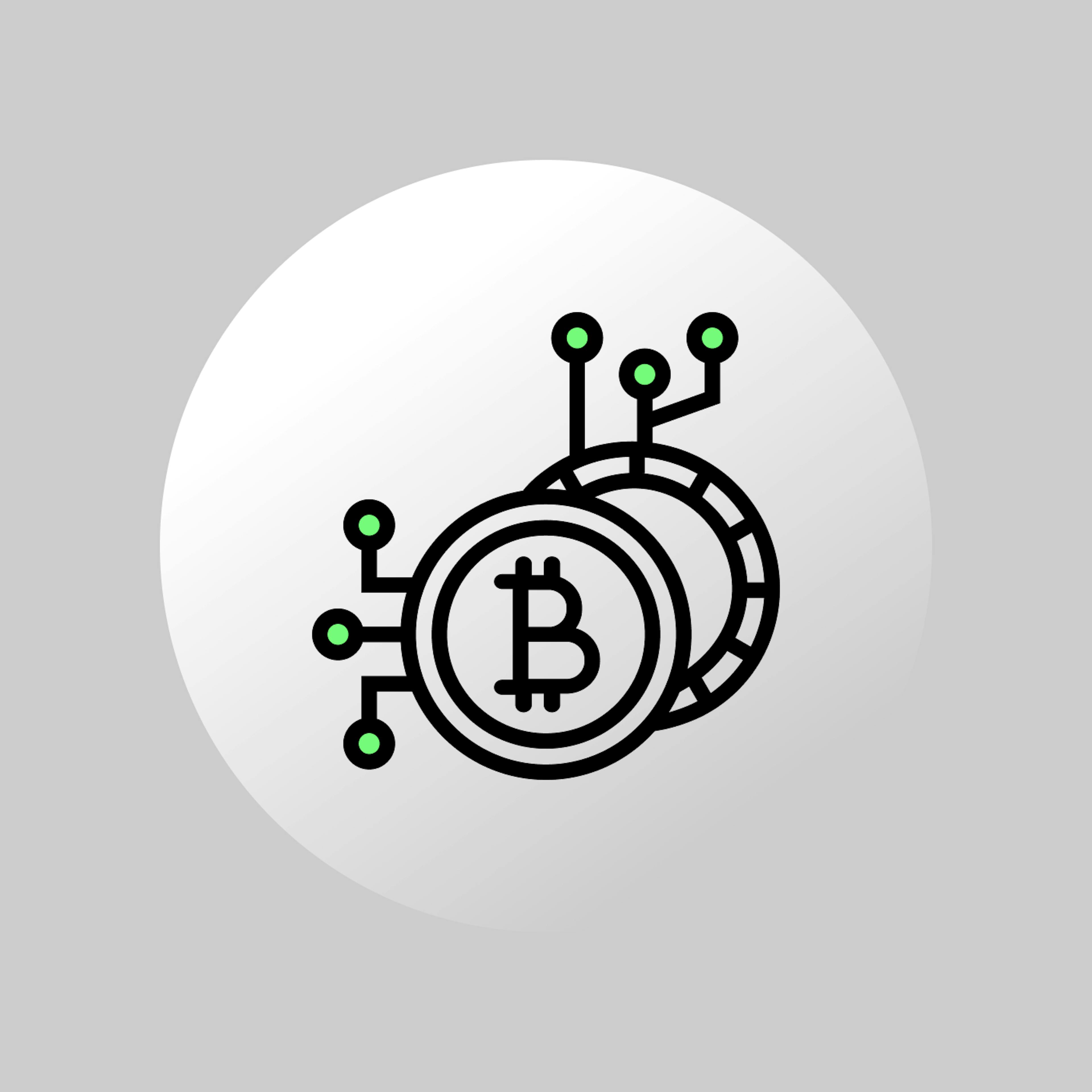 block chain icon on a grey background