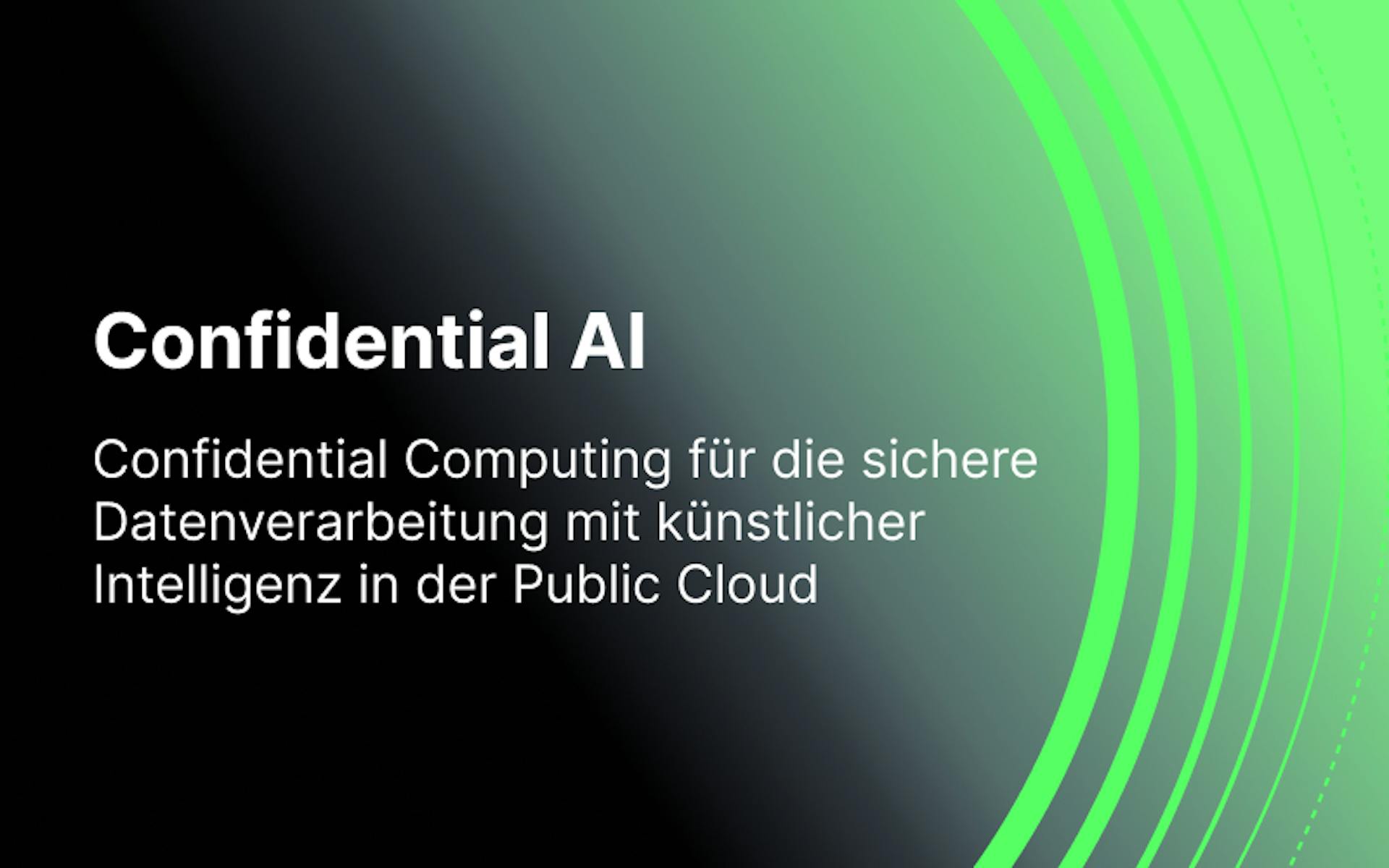 Confidential AI cover DE green gradient with green circular lines