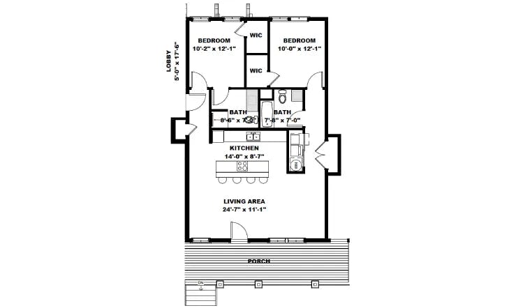 Luxury 1 And 2 Bedroom Apartments East Hampton CT Edgewater Hill floor-plan