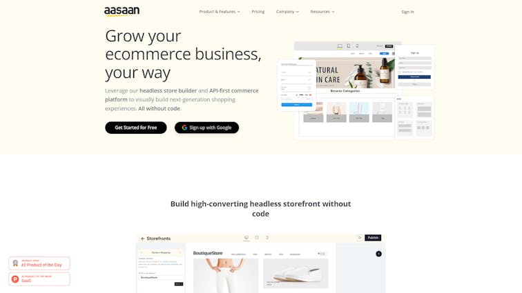 aasaan headless commerce website builder