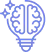 Illustration of a light bulb with a brain inside, symbolising an idea.
