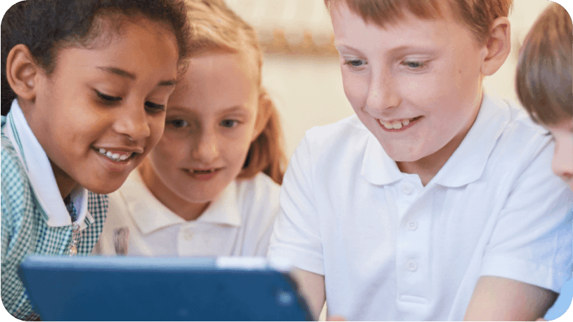 Children looking at a tablet device