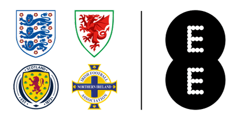 EE and Home Nation Football Assocations Logos