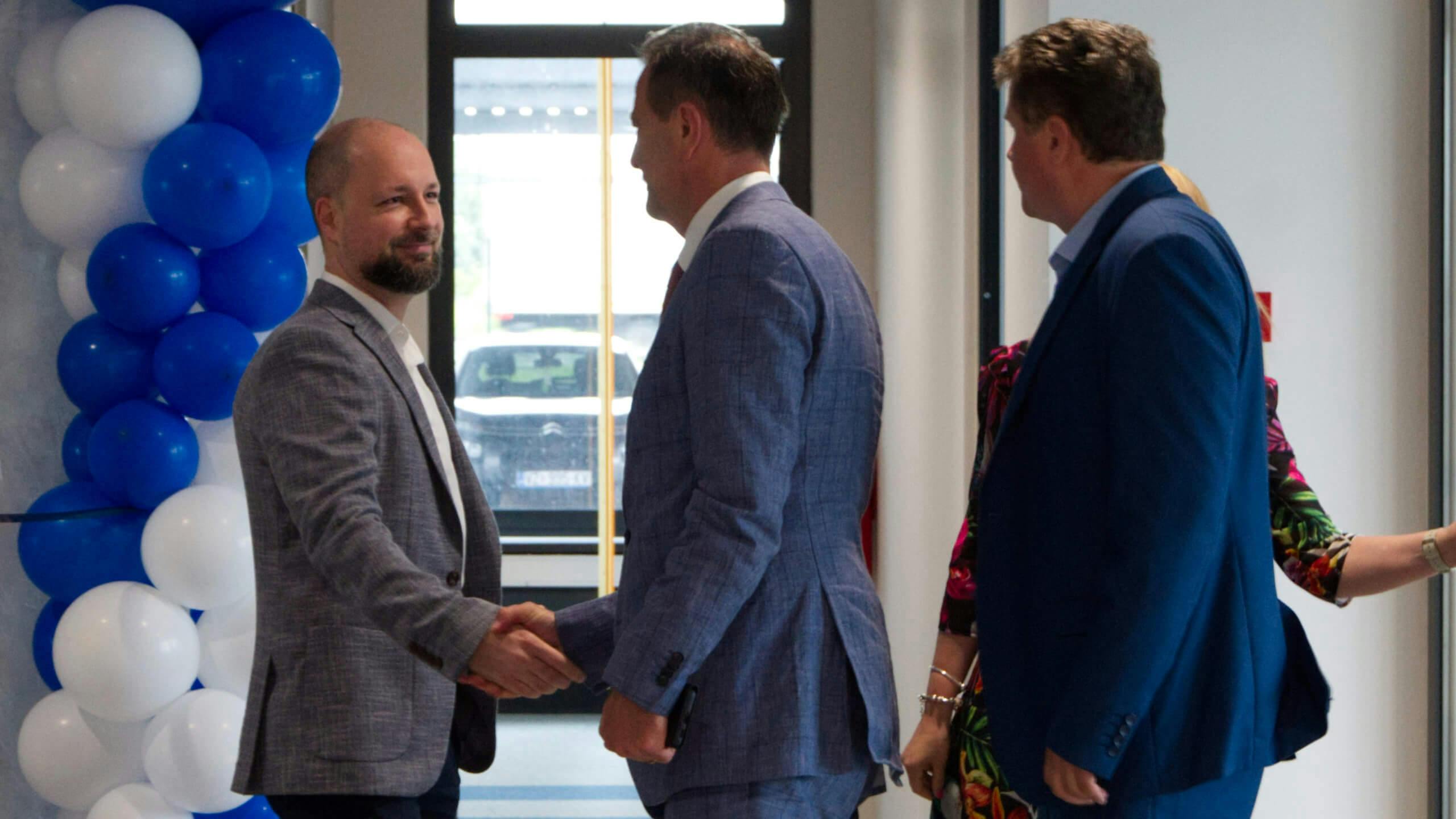 Marko Mozina welcoming guests at new HQ opening ceremony