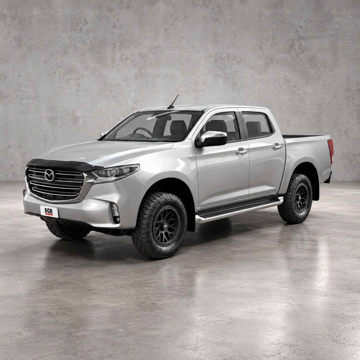 Mazda BT-50 fitted with an EGR Bonnet Protector for added front-end protection and everyday driving.