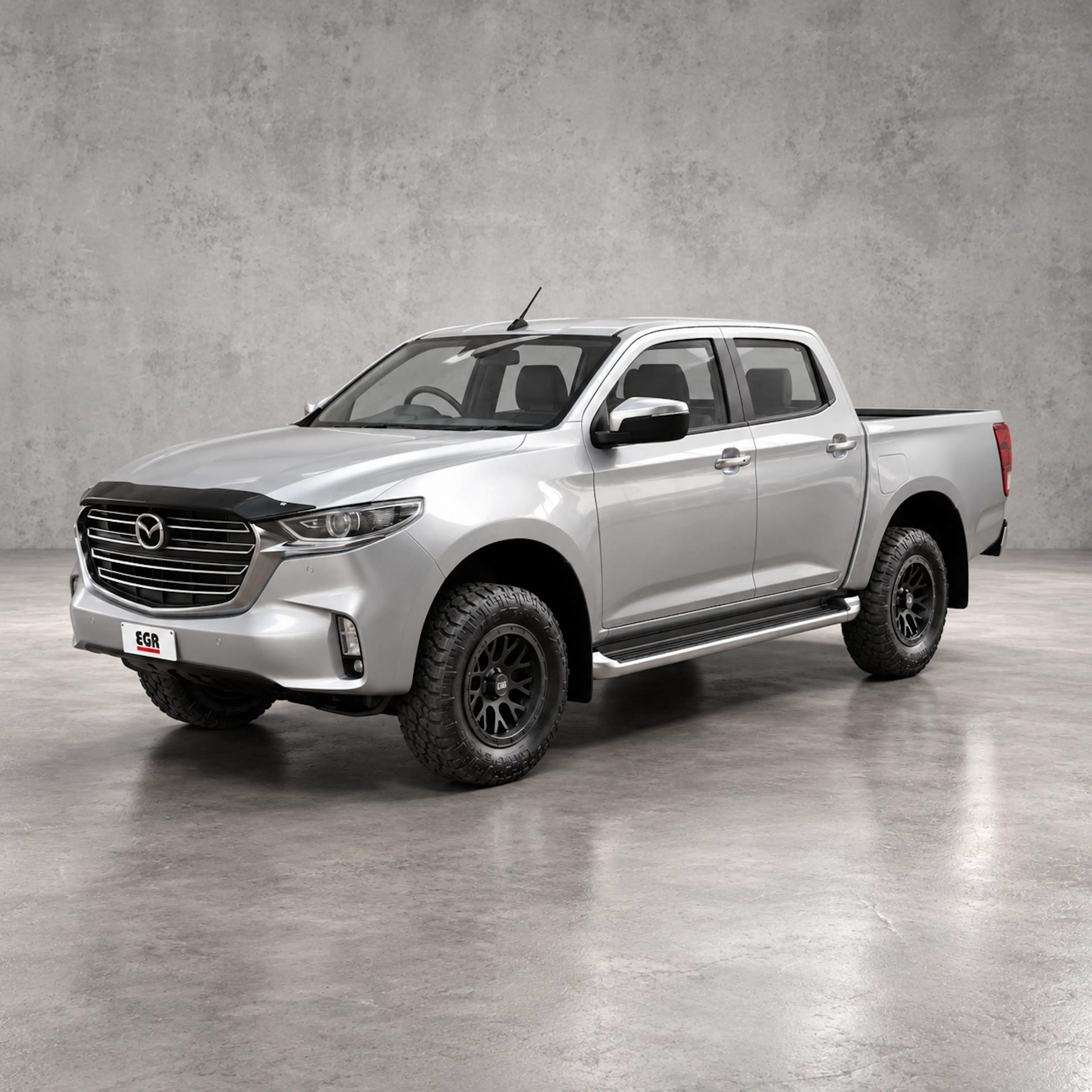 Mazda BT-50 fitted with an EGR Bonnet Protector for added front-end protection and everyday driving.