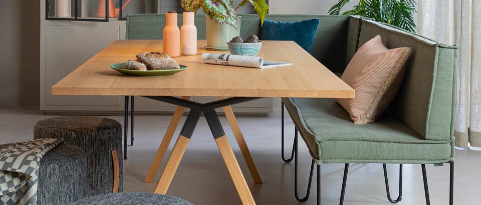 Eetkamerbanken groene Eijerkamp