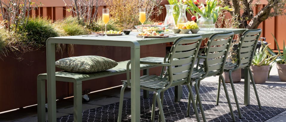 groene eettafel bij Eijerkamp