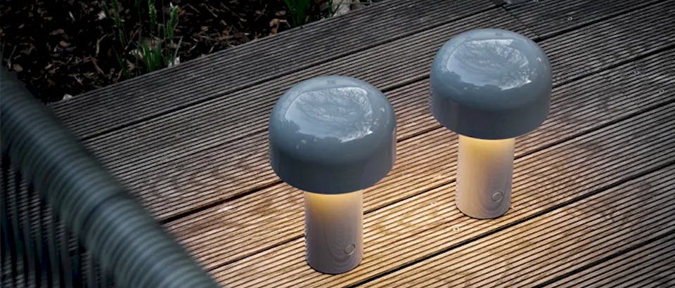 blauwe tafellampen bij Eijerkamp