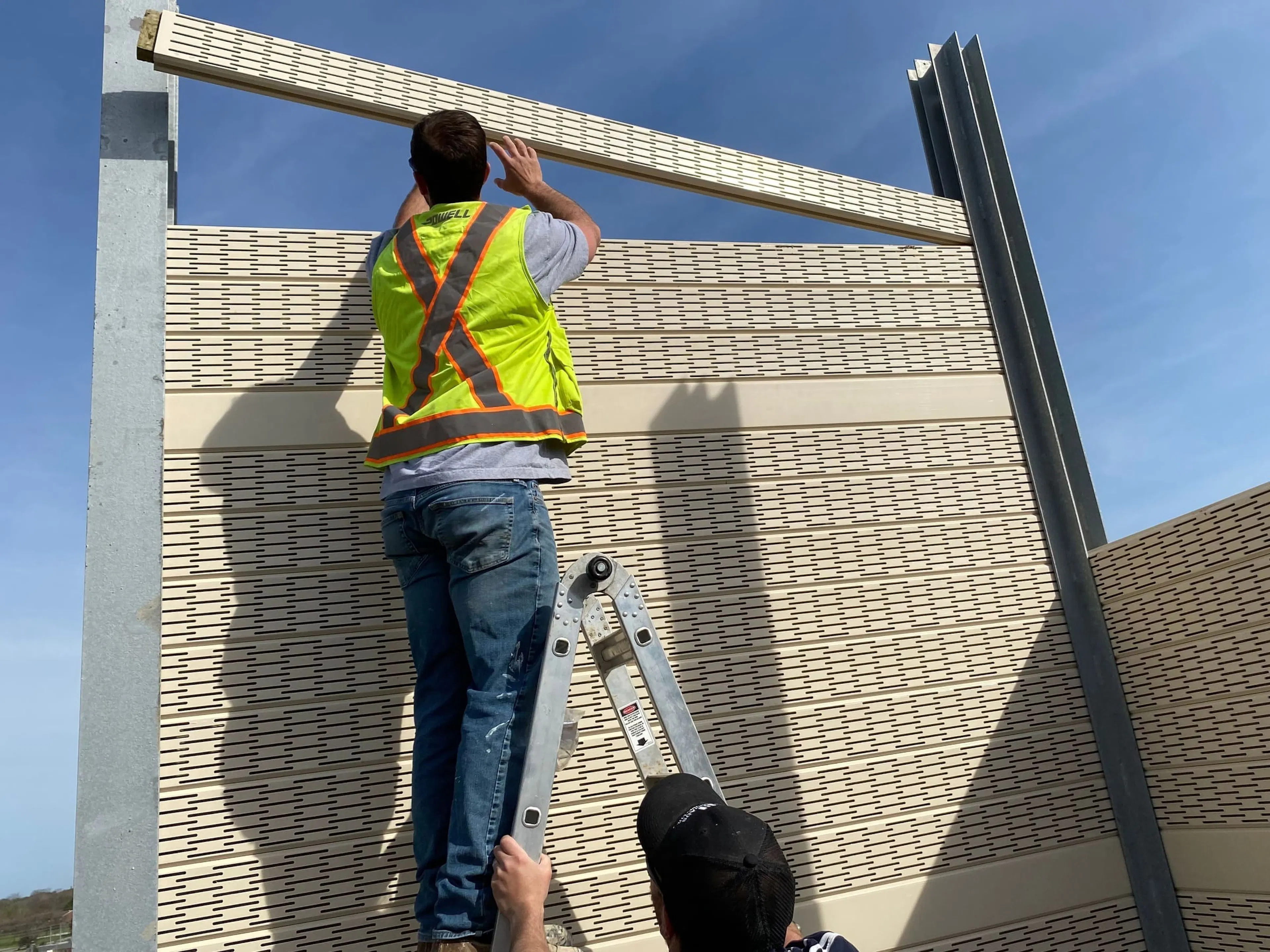 High-Wind Rated Noise Barrier for HVAC