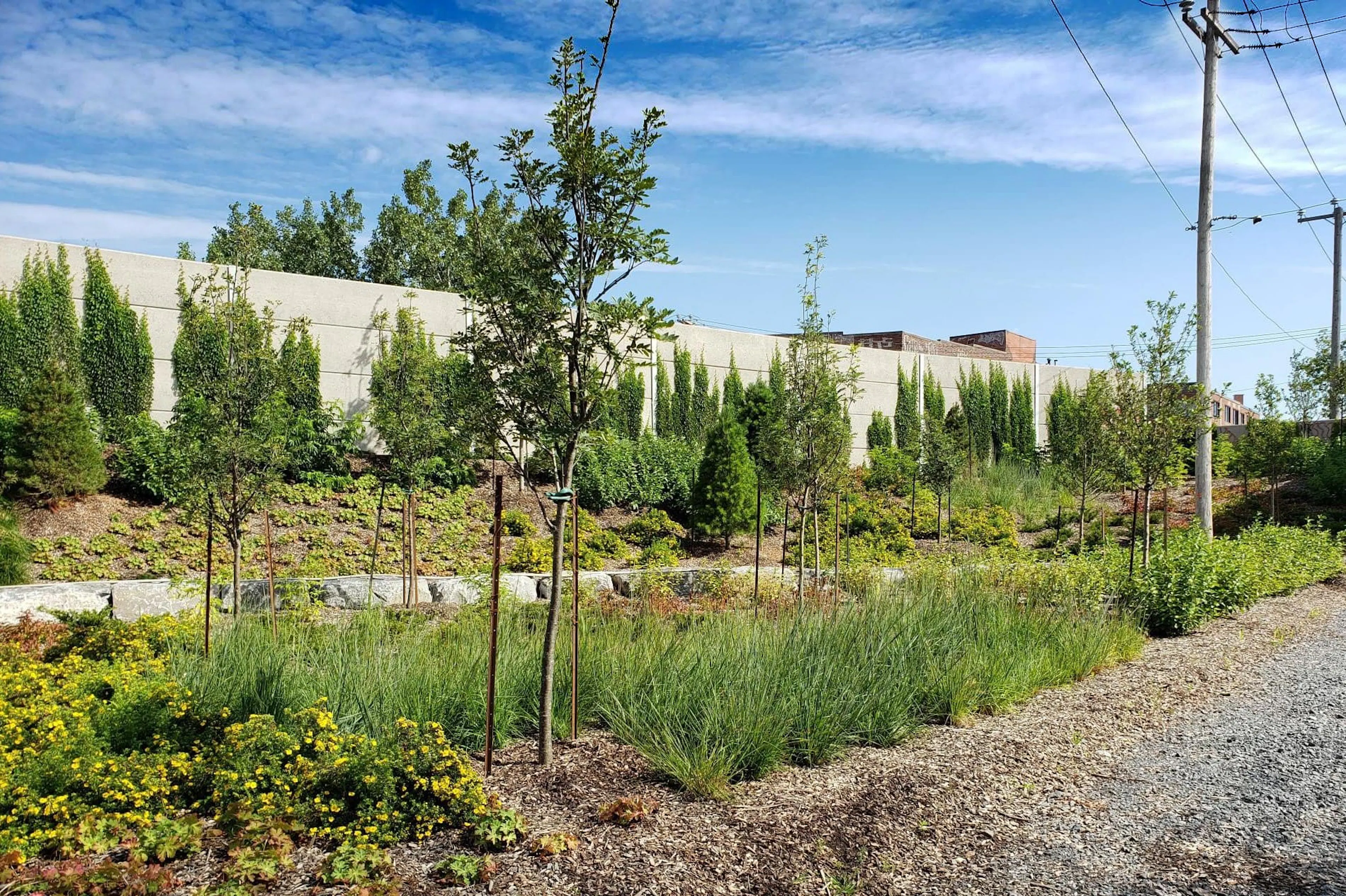 Green Wall Design Absorbs Train Noise in Outremont