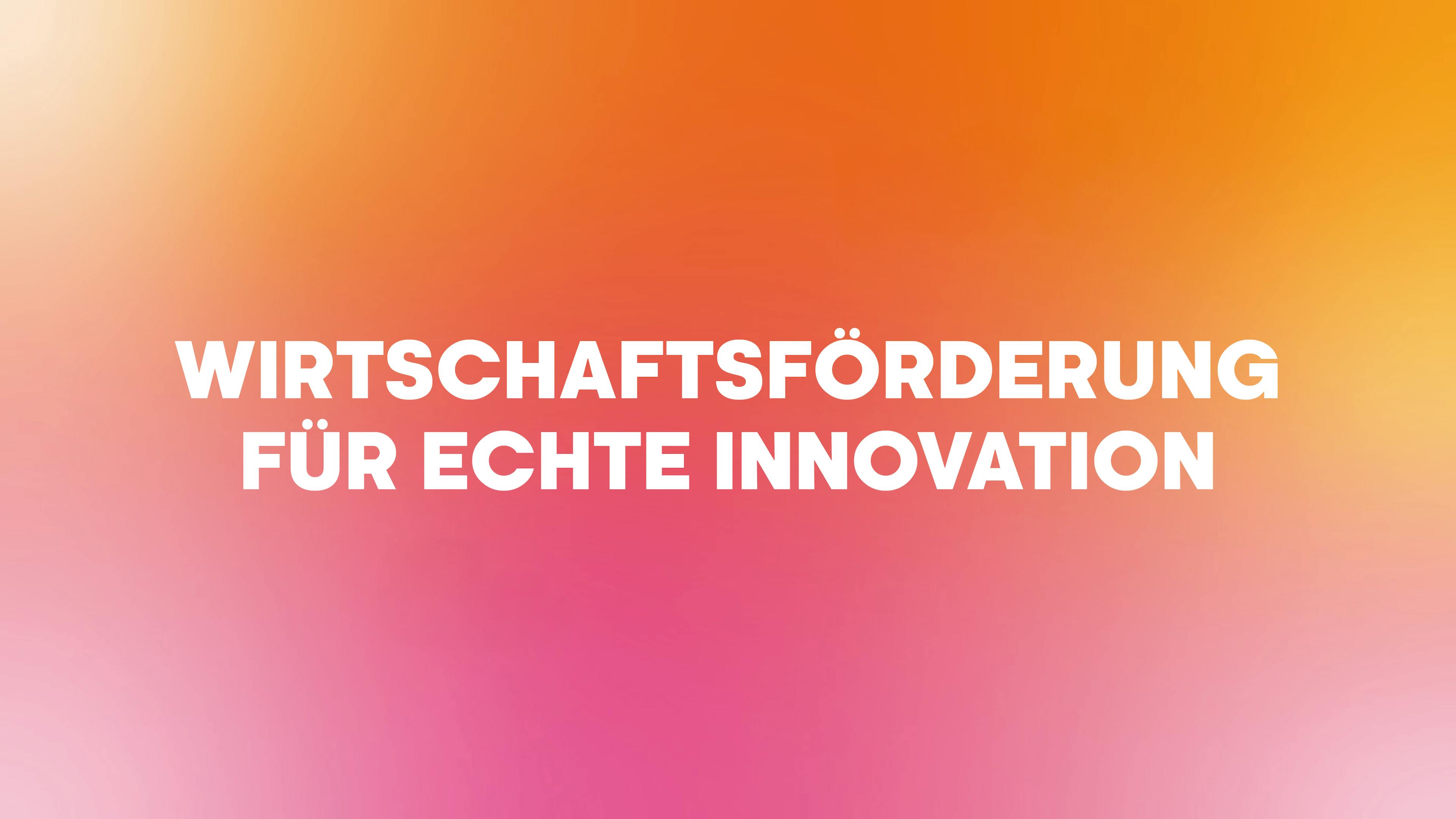 Wirtschaftsförderung für echte Innovation