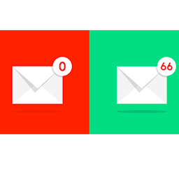 Une image d'une boite mail pleine puis vide