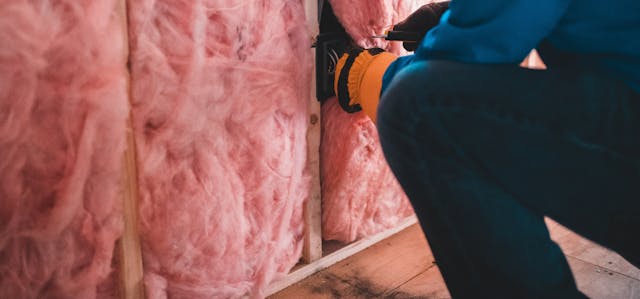 Personne qui réalise des travaux d'économies d'énergie via l'isolation des murs