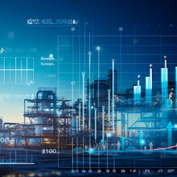 Des centrales de gaz et des graphiques montrant une hausse des prix du gaz