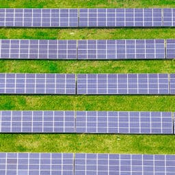 Champ de panneaux solaires
